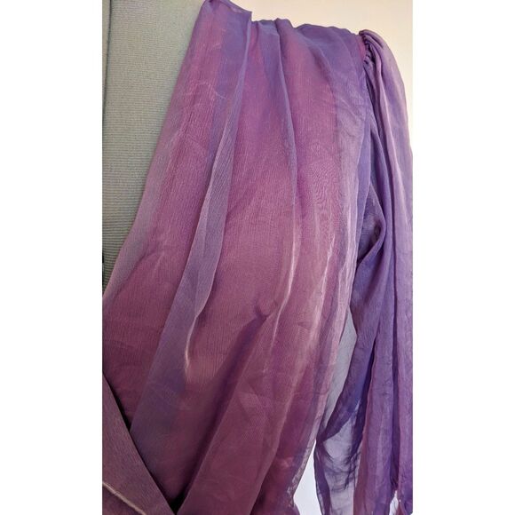 VTG 80s Cachet by Bari Protas Chiffon & Satin Bridesmaid / Prom Dress, Sz. 6/8 - Picture 5 of 13